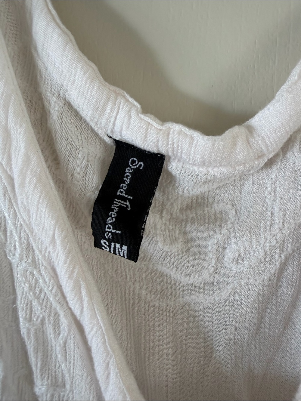Sacred Threads White Embroidered Button-Front Tunic - Picture 3 of 3